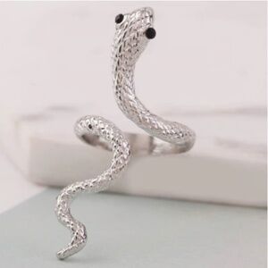 Silver Tone Adjustable Snake Ring